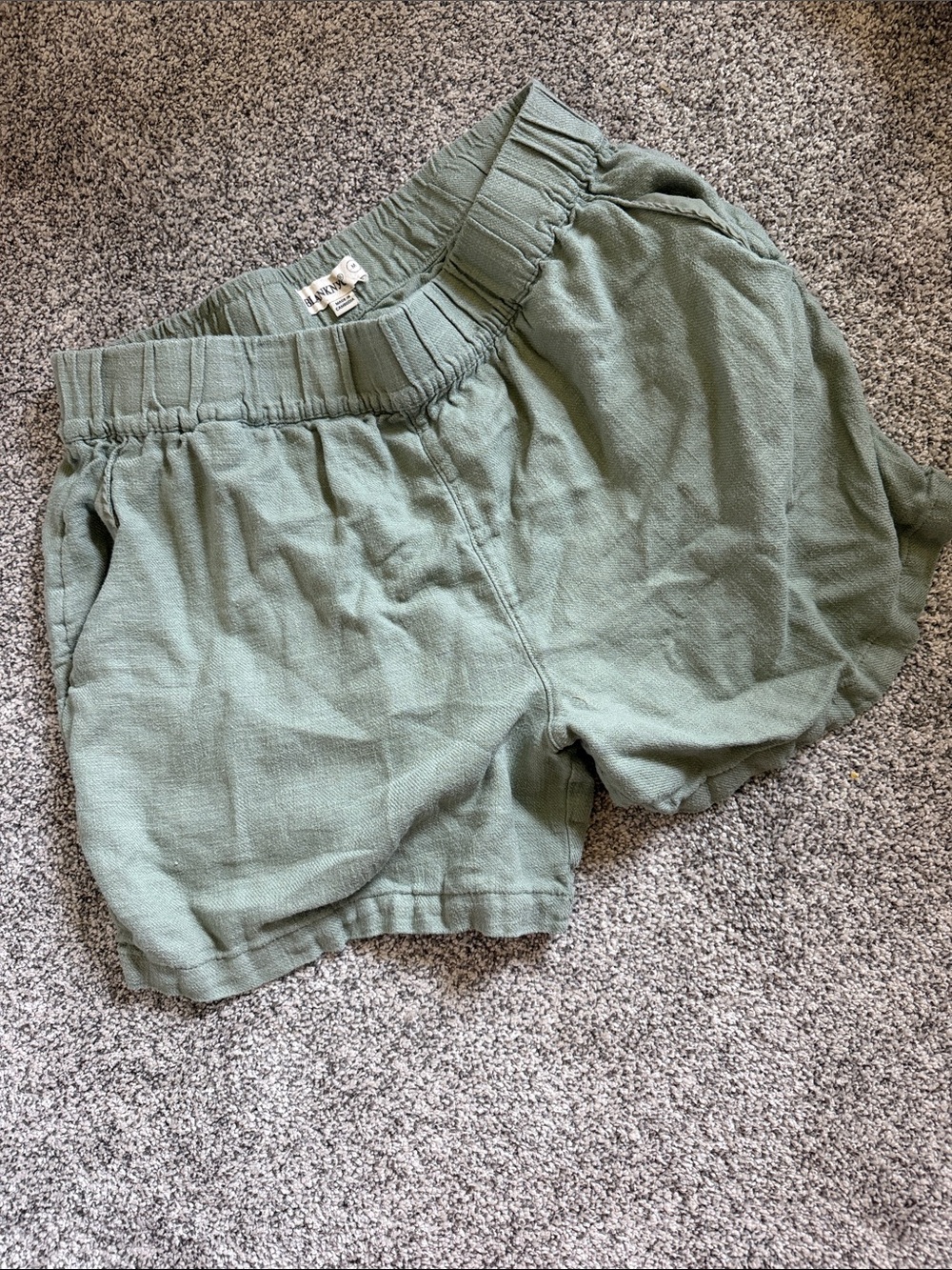 Blanknyc Linen Blend Sage Green Shorts